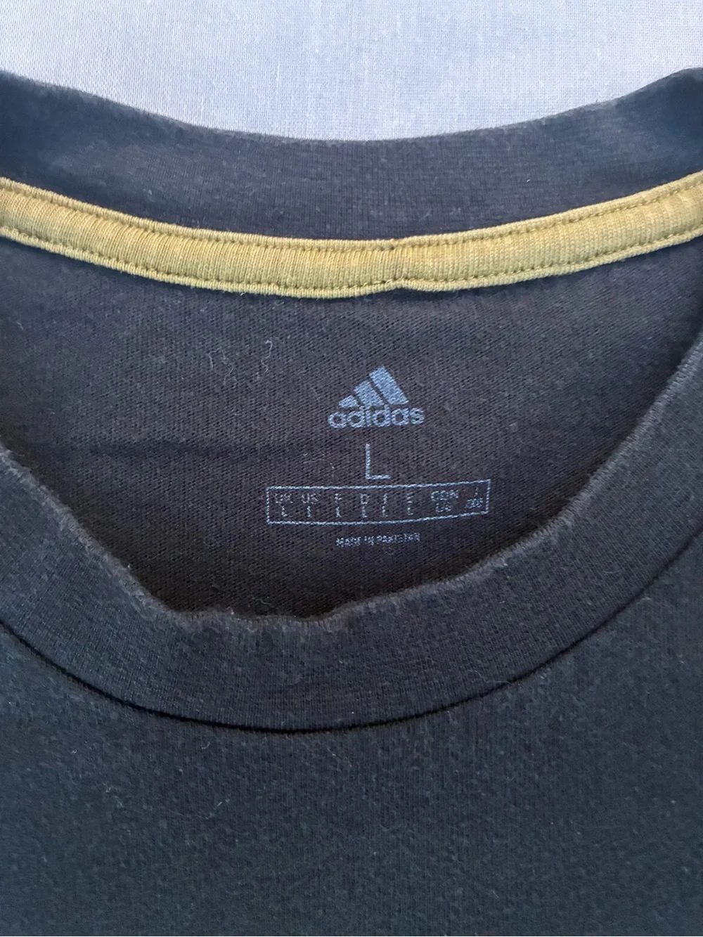 adidas Black Pocket Crew Tee with Small Multicolor Logo